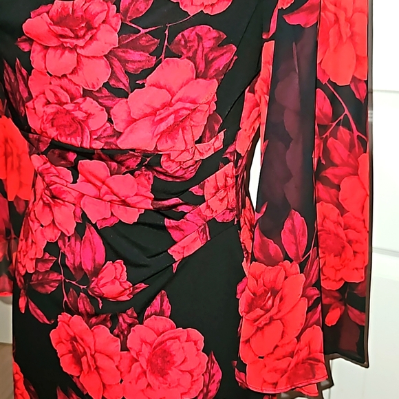 Connected Apperal Women Sheath Dress Red and black Size 8 - Picture 4 of 13
